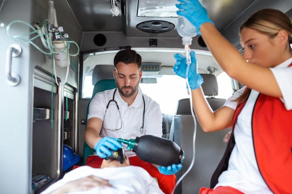 First aid in ambulance