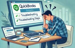 Stressed man with quickbook company file error
