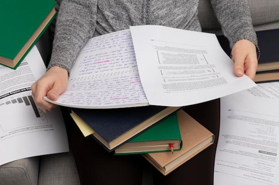 student opened book
